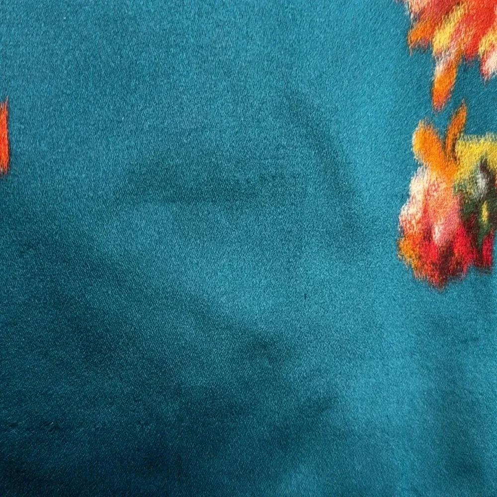 Dolce & Gabbana Blue Floral Silk Skirt Size 44 Vintage